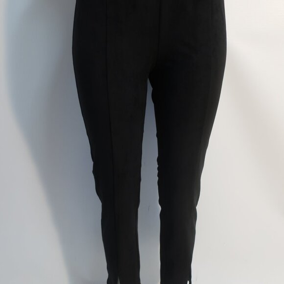 NWT Womens 209 wst 38 Black Faux Suede Skinny Pants XS - Picture 2 of 6